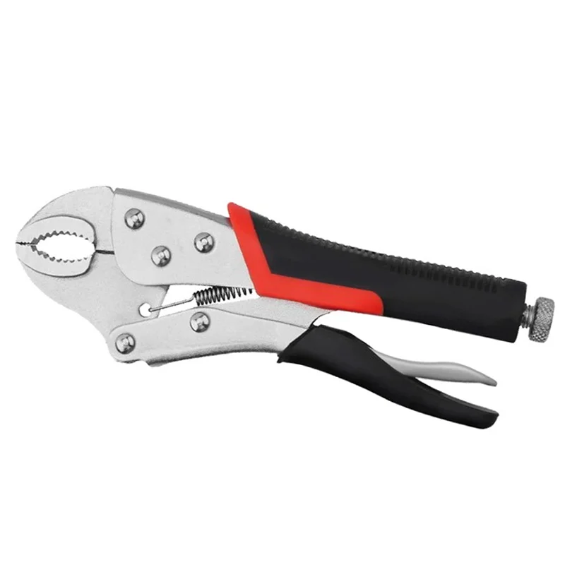 WORTHOWN-Locking Pliers 5Inch Curved Jaw Straight Long Nose Multi-Function Welding Tools Lock Pliers Set
