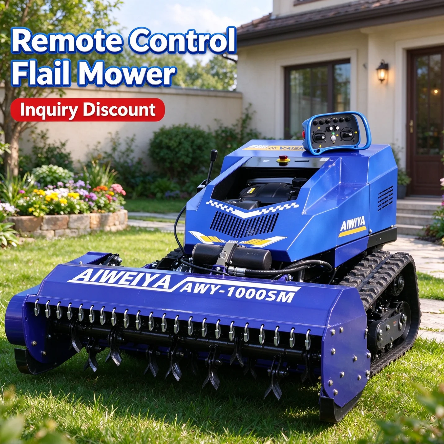 Customized Remote Control Lawn Mower, for sugar orange orchard to harvest and clean weeds between fruit tree rows