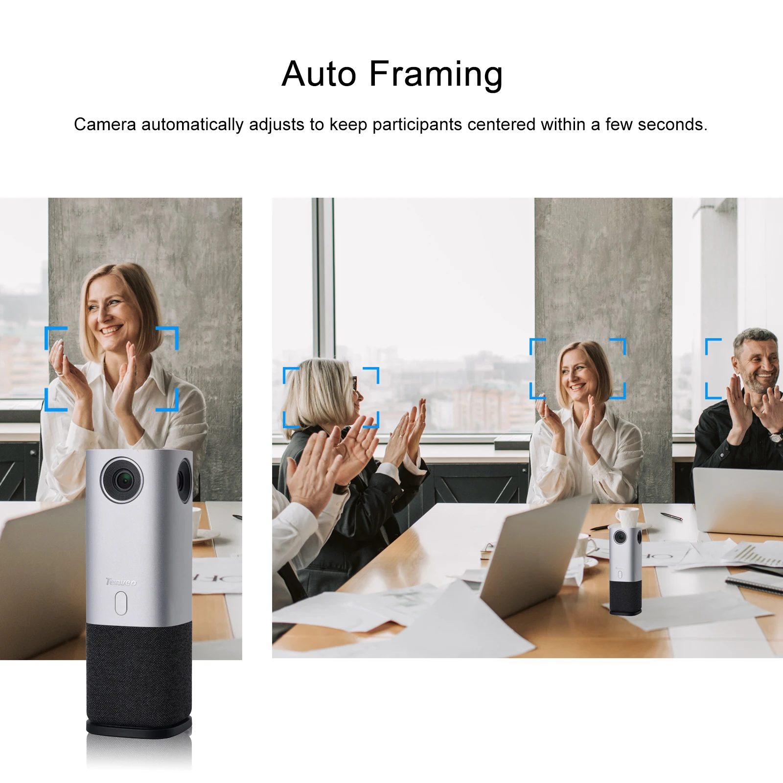 New Tenveo 4K 360° 5m Pickup Range 3-in-1 Conference Webcam USB 4 Built-in Mics  Webcam for Meeting