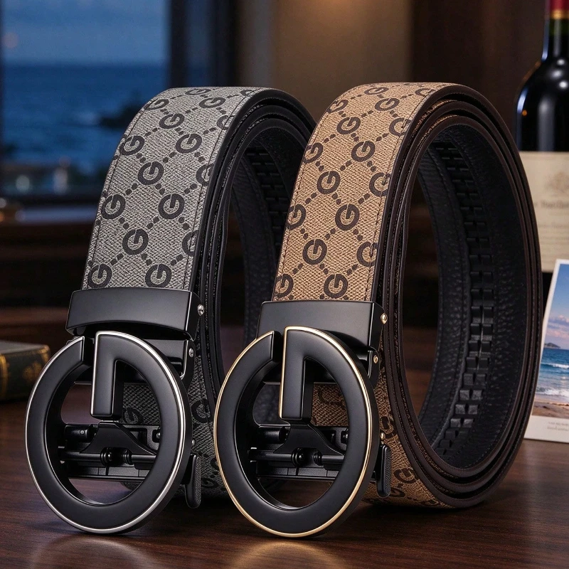 Men's casual daily automatic buckle waist belt, fashionable pants belt, durable waist accessories for men's daily wear clothing.