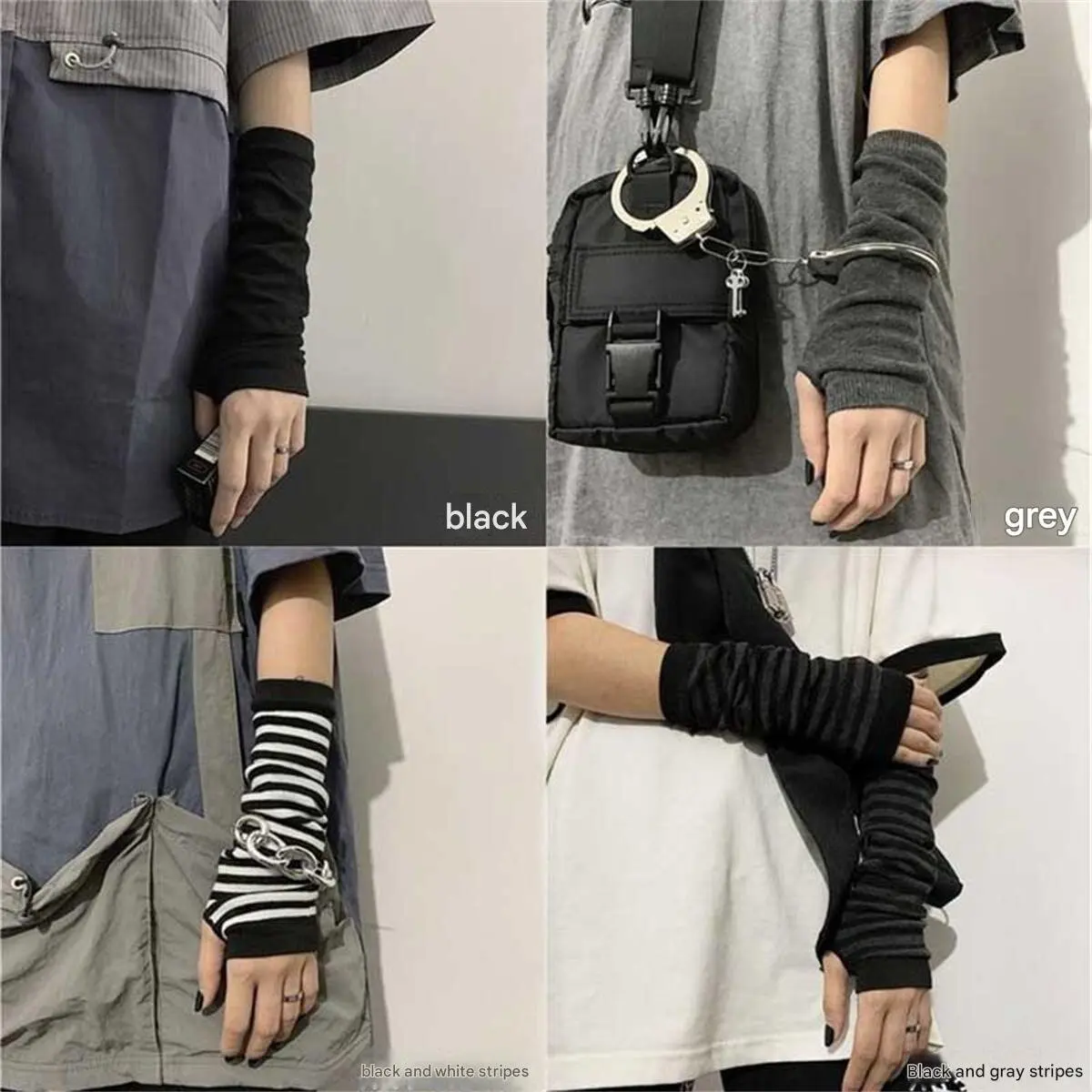 

Уличные длинные перчатки без пальцев в стиле панк с манжетами для женщин и мужчин, уличные перчатки в стиле хип-хоп, варежки на локте, крутые эластичные зимние теплые варежки для рук