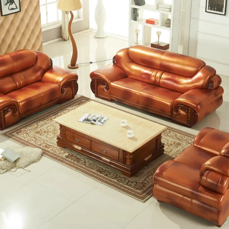 Sofá de lujo para sala de estar, sofás seccionales modernos relajantes de cuero, Salas Y sofás minimalistas de Europa, Muebles económicos