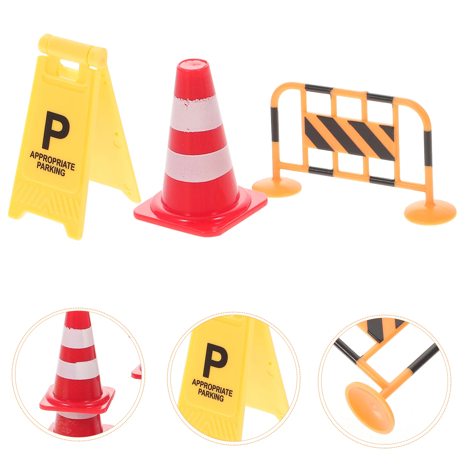

1 set Traffic Sign Toys Plastic Pretend Cognition Non Vehicle Accessories Bright Colors Simulation