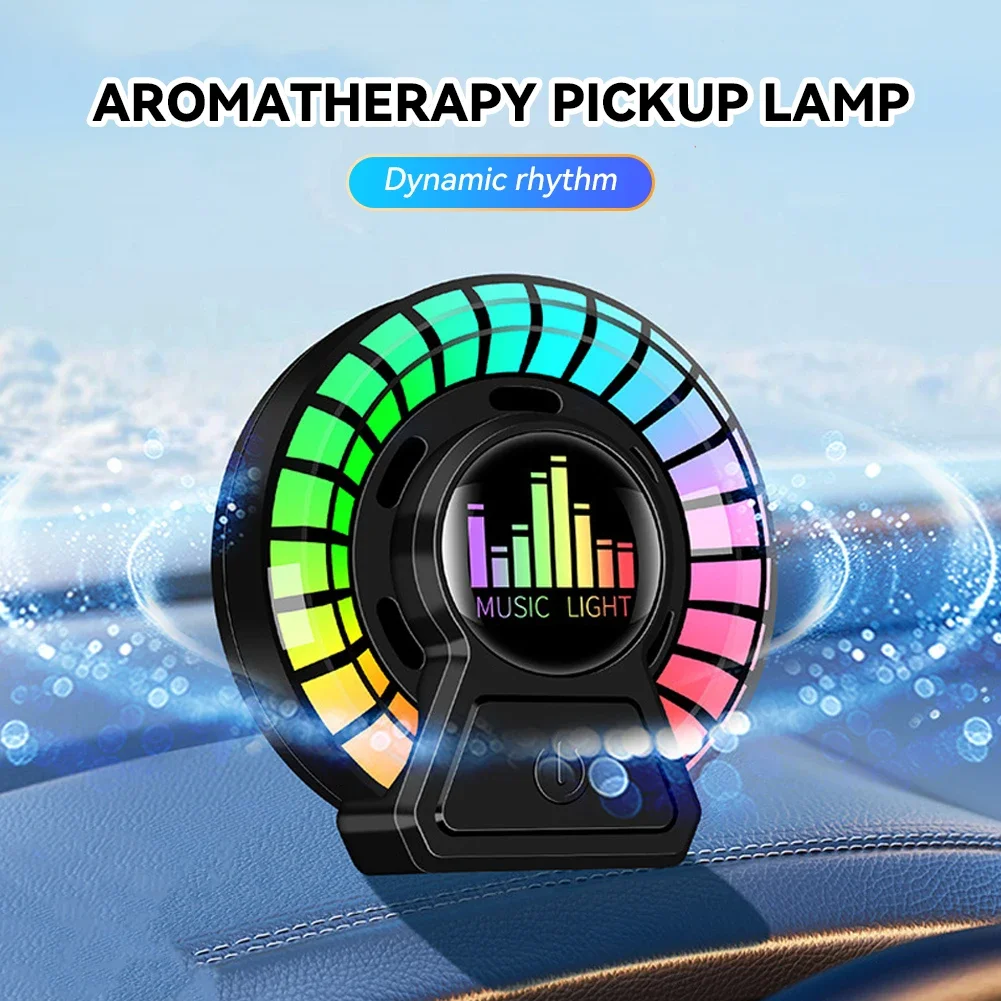 Car Wireless Remote Control Aromatherapy Lamp Intelligent Music Rhythm Light Air Freshener Rechargeable Atmosphere Light