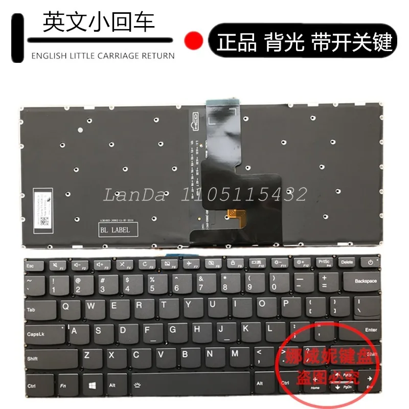 Laptop Replacement Keyboard Compatible with 320S-15IKB, V130-14IKB, E43-80, 520-14, 14-2019 Models Durable Ergonomic Typing Keyb