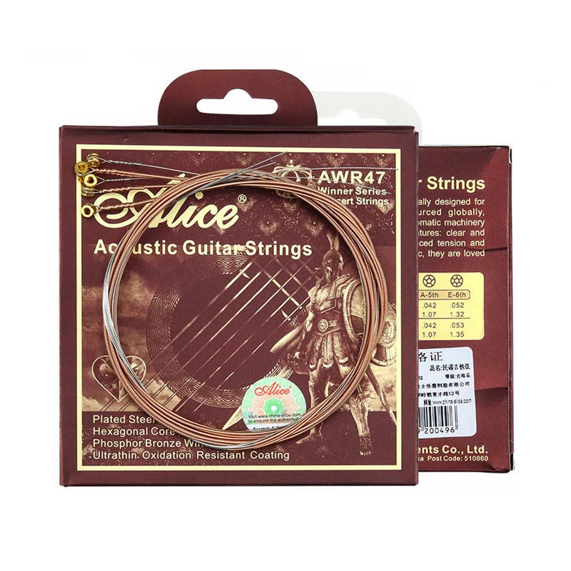 Alice AWR47 PHOSPHOR BRONZE Acoustic Guitar Strings Hexagonal Core Musical Instruments Parts Accessories