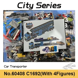 998pcs New City Series Car Transporter Building Blocks Double-decker Sports Car Truck Trailer Bricks Toys For Children Boys Gift