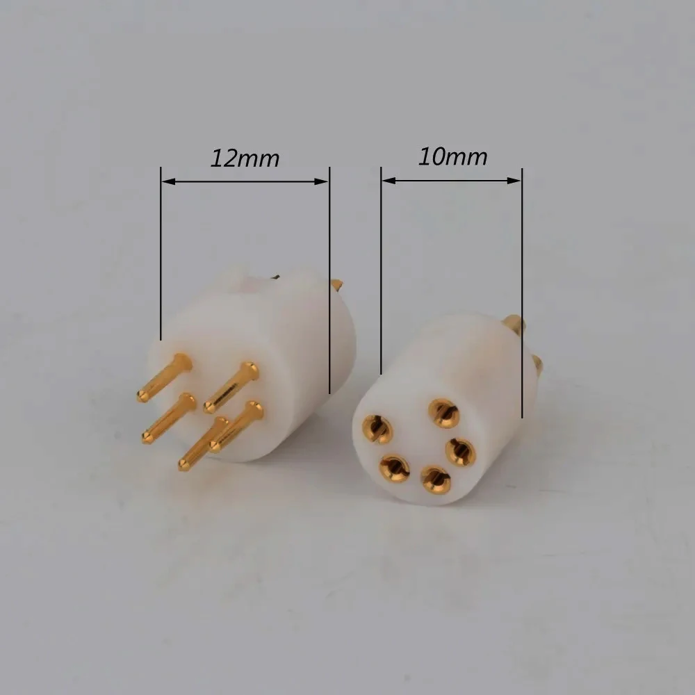Preffair 5 Pins M DIN vergoldeter Stecker Plattenspieler Tonearm Buchse für REGA LINN ROKSAN PROJECT GRACE