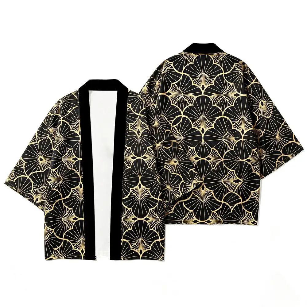 Vintage Floral Print Japanese Style Kimono Men Women Loose Casual Yukata Summer Lightweight Comfortable Breathable Cardigan