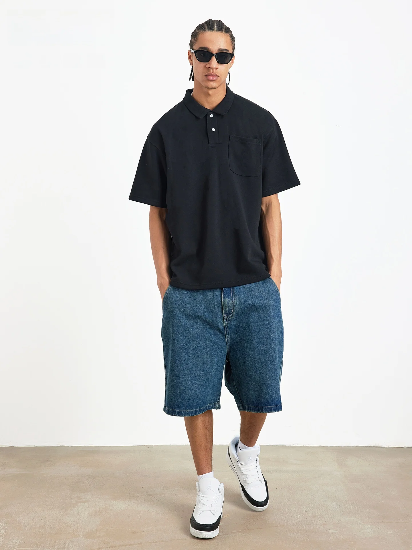 

Casual ket irt Loose Fit ort Sve Turn-down Collar Busin Pure Color Men's Top American Sle 300alifans