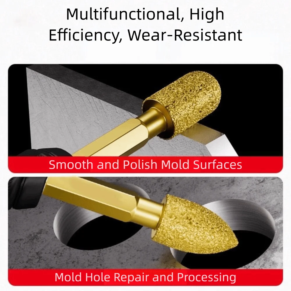 Hexagonal Shank Adamas Coated Rotary Burrs Efficient Abrasive Tool Sturdy Tool Adamas Rotary Tool Set Fine Detailing