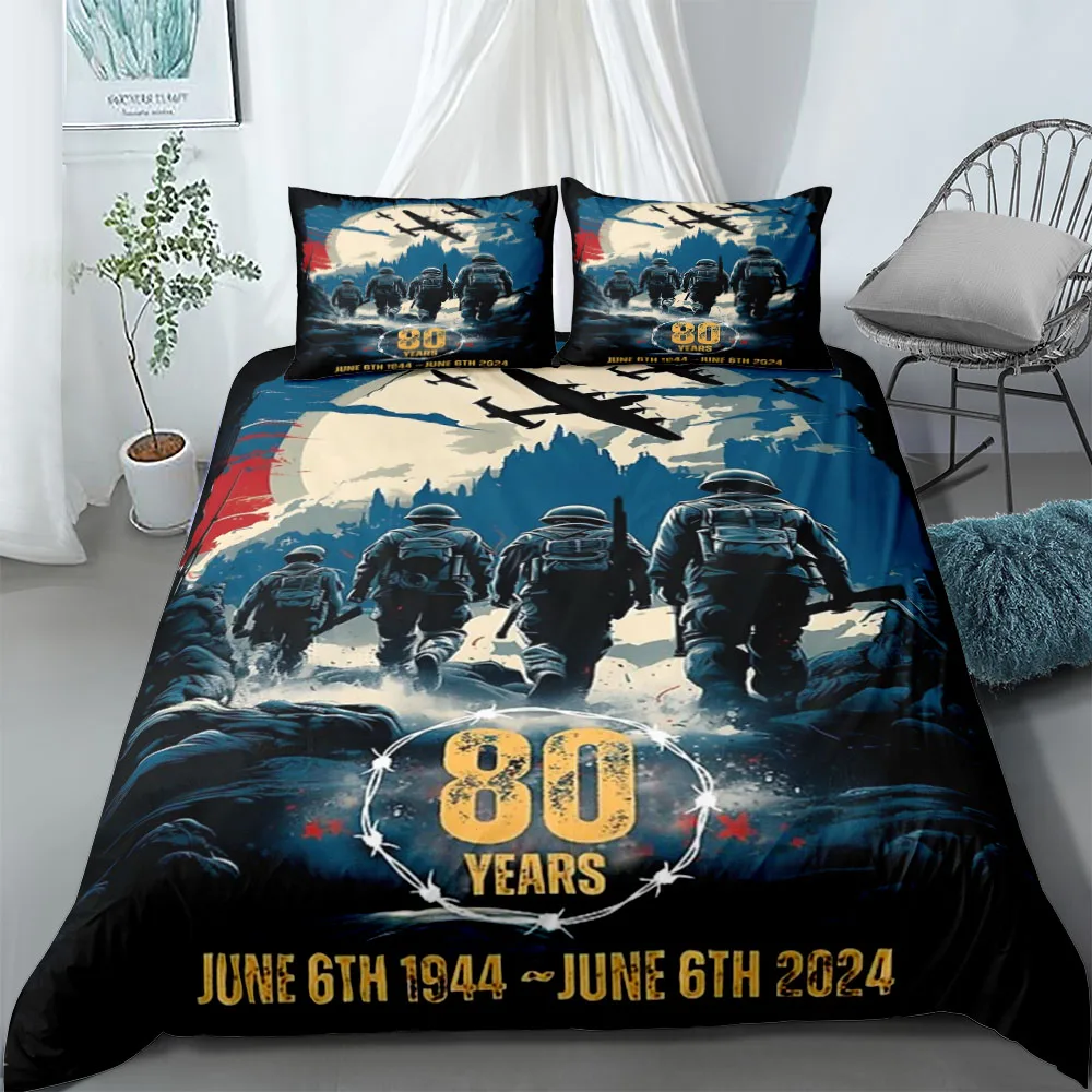 D Day Aniversary Duvet Cover Set EU Single Double King US Twin Full Queen Size  Bedclothes