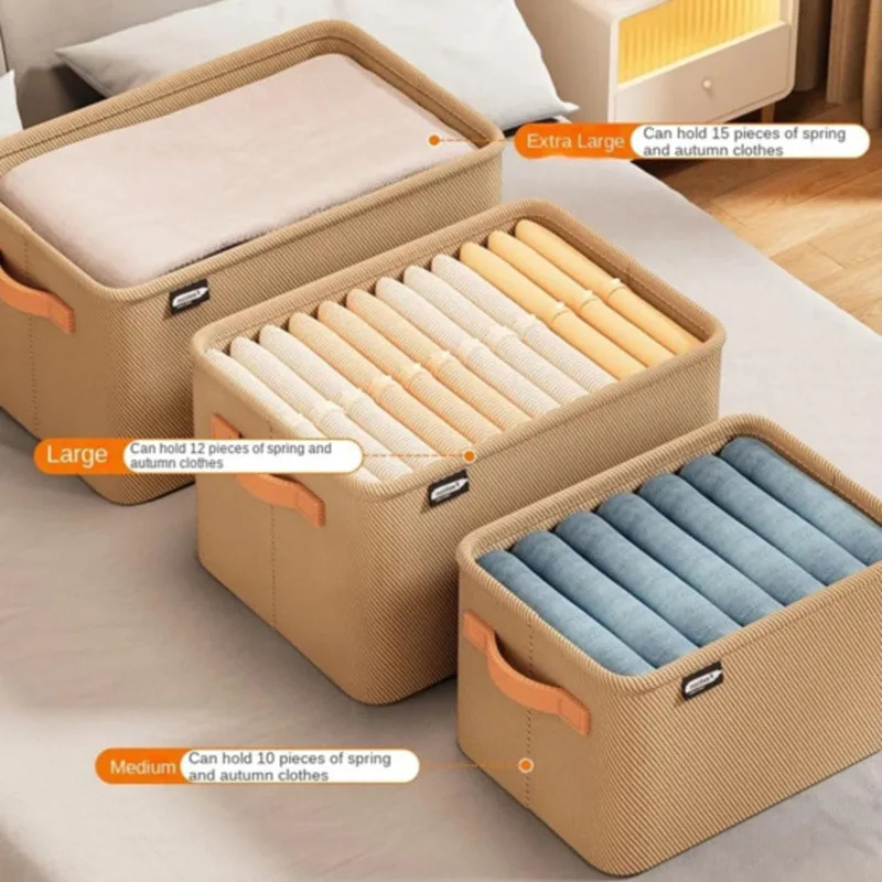 Clothes Drawer Storage Box with Handles Leggings Drawer Storage Basket for Clothes Blankets Toys Household Wardrobe Organizer