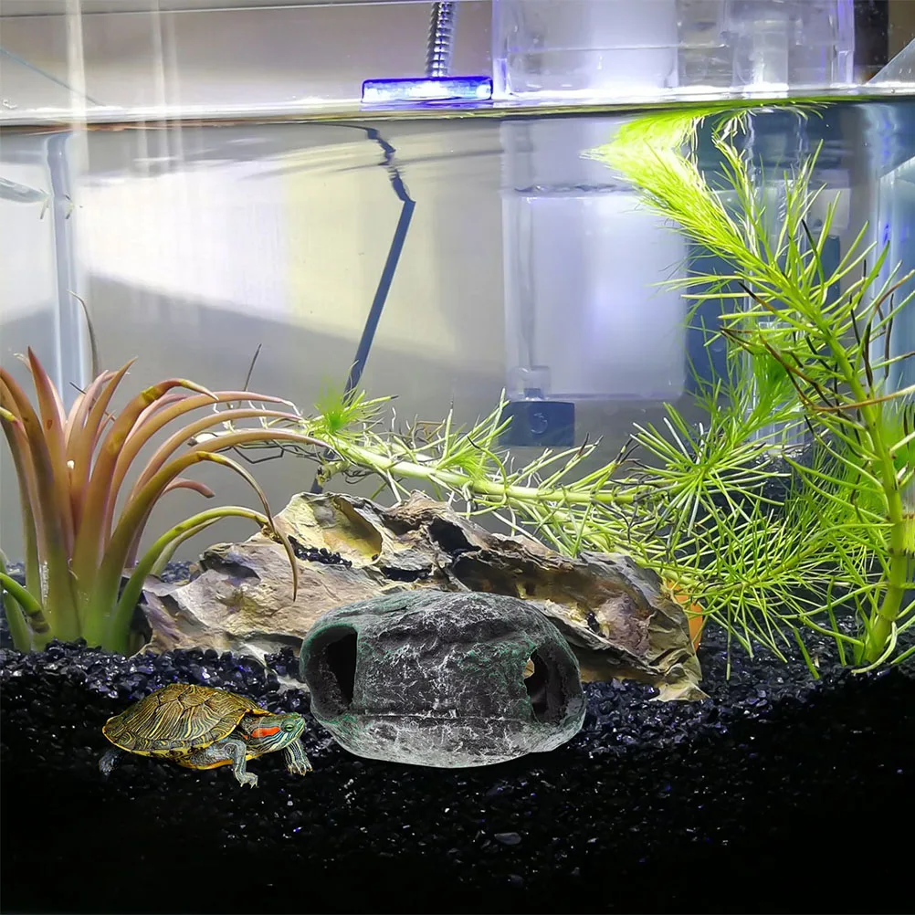 

2Pcs Premium Resin Aquarium Cave Decorations Lifelike Fish Tank Ornament Accessories Desktop Lizard Habitat Supplies