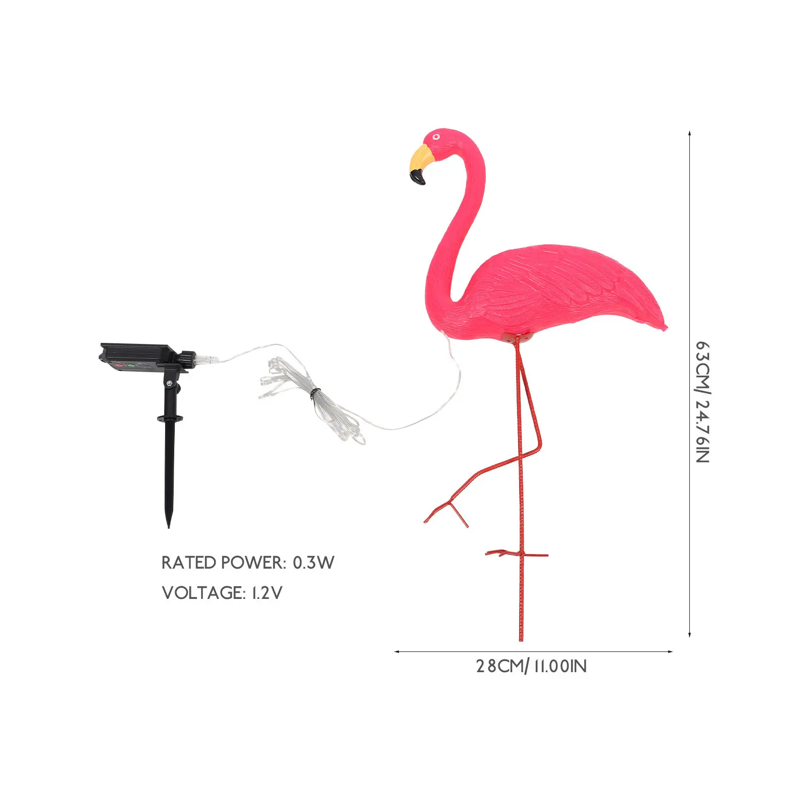 outside Lights Flame LED Solar Outdoor Flamingo Garden Decorative Animals Lawn Lamp view 4