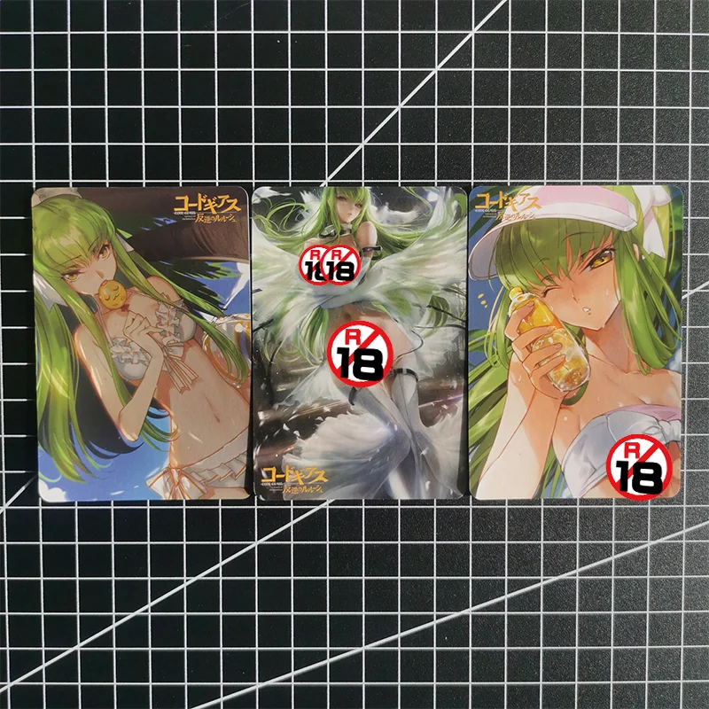 3PCS/Set Sexy Anime Girl Cards Code Geass C.C. Game Collection Cards Birthday Christmas Gift Toys