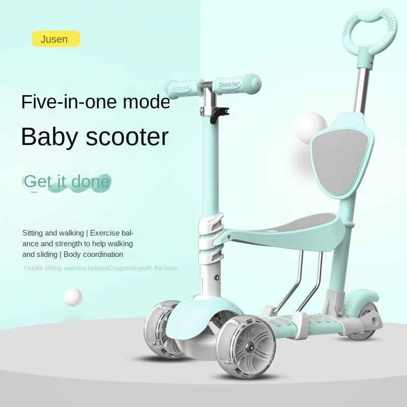 Scooter per bambini 3 ruote possono sedersi su un'auto altalena bambino 2-4 anni Scooter bambino cinque in uno Flash Wheel Twist Car