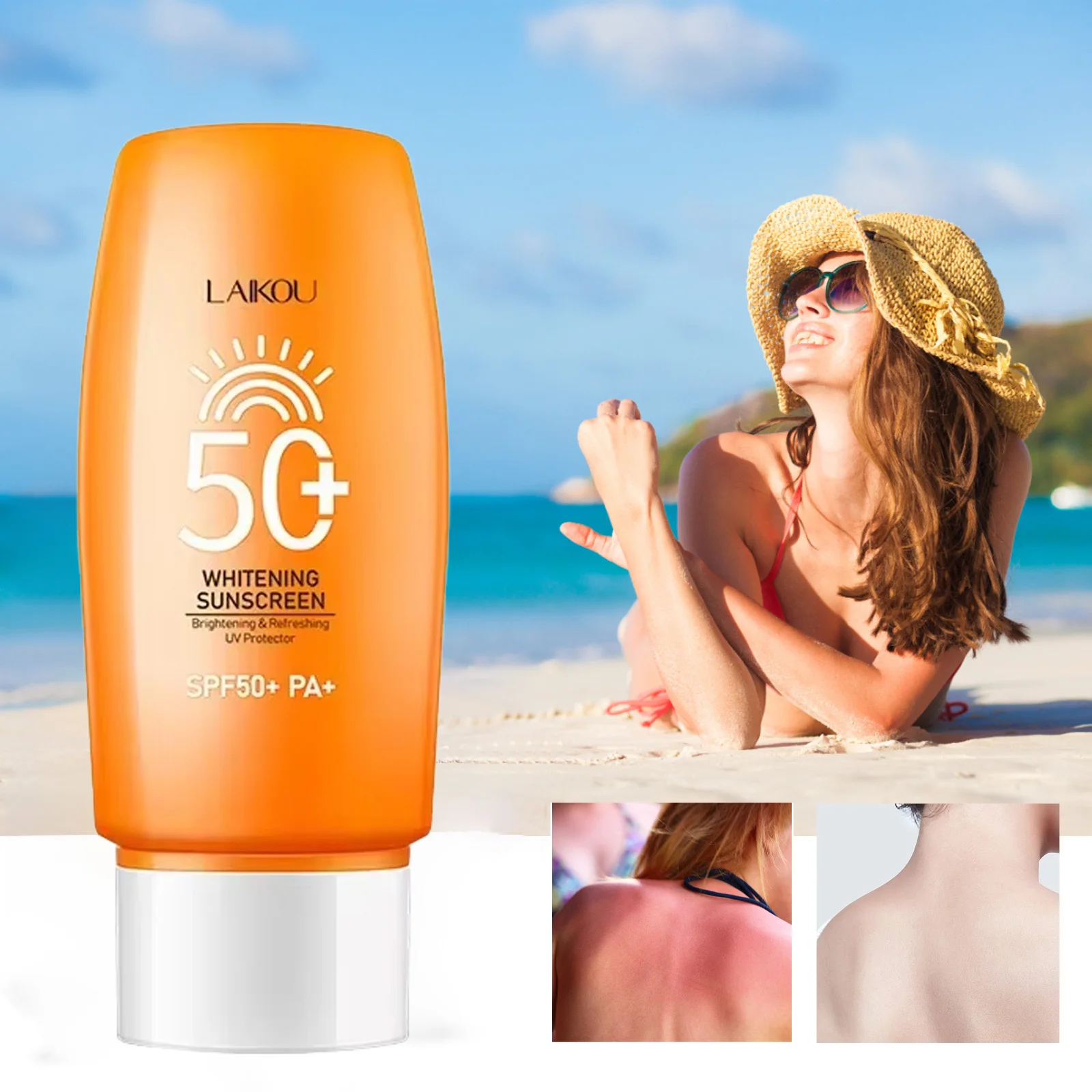 LAIKOU SPF 50+ Sunscreen For Face Protector Solar Skincare Dual Tube Multi Effect PA+++ Facial Sunscreen 50g