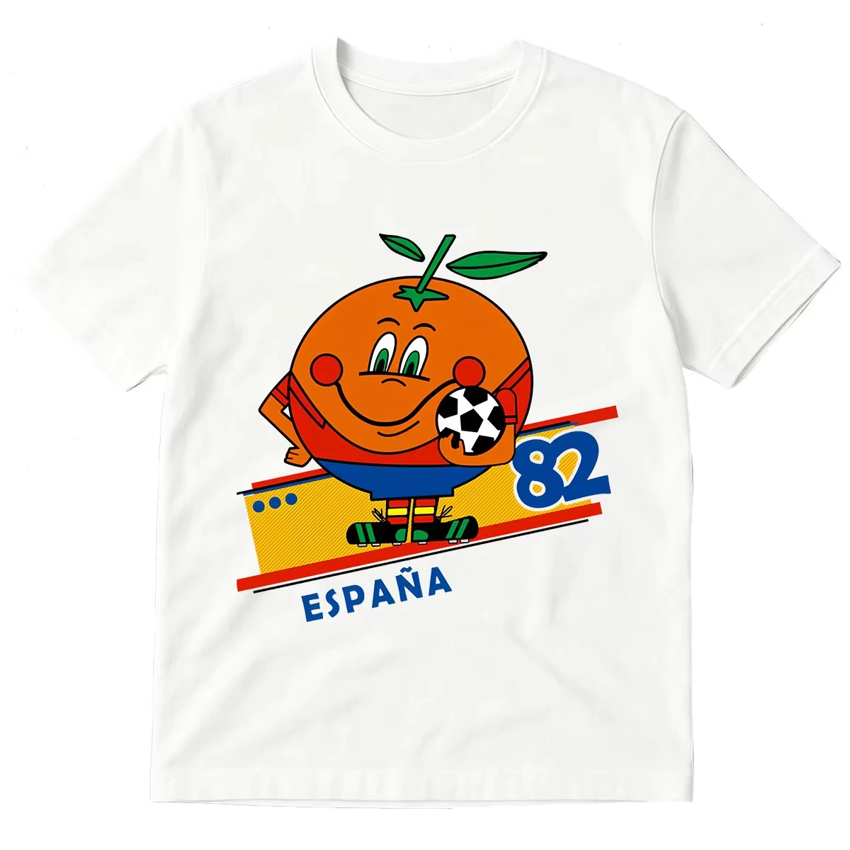 Naranjito Espana 82 Spanien Maskottchen 1982 Fußball Lustiges T-Shirt Herren Damen Kleidung Mode Übergroße Kurzarm-T-Shirts – Detail 4
