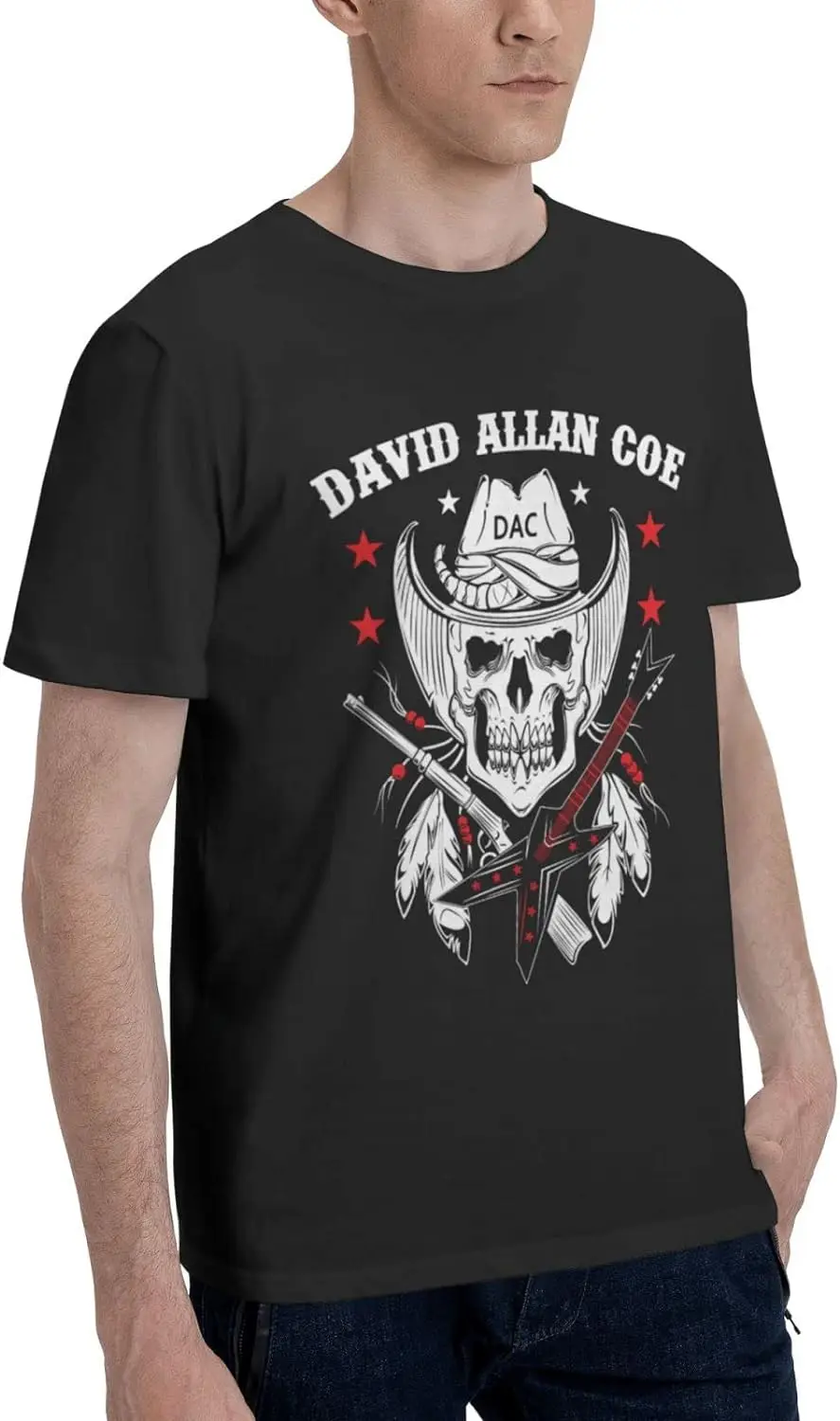 FLOKOO David Allan Coe T Shirt Mens Summer Cotton Comfort Short Sleeve Round Neck Tops