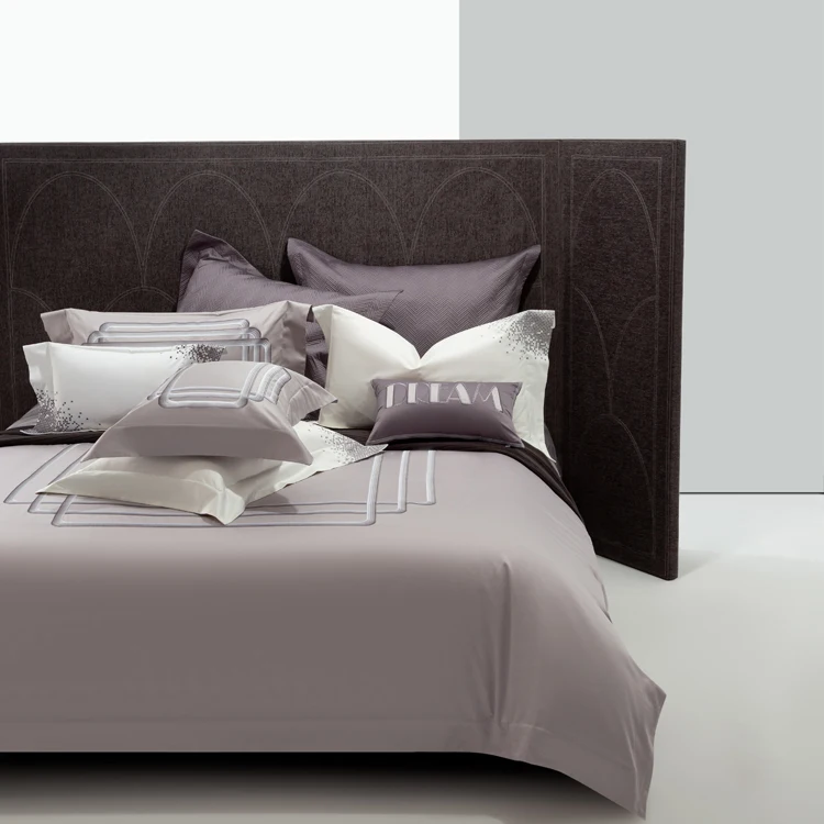 

Large Jacquard Duvet Cover Bed Sheet Set 100 Yarn-Dyed Luxury Cotton Linen Striped 4pcs Home Hotel Senior Grey High Cooling
