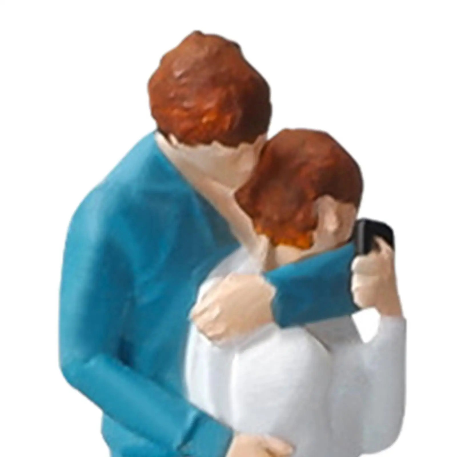 Diorama Figura Realista Micro Paisagem, Adereços Fotográficos, Decoração de Casa de Bonecas, Casais Adultos e Crianças, 2.8cm Altura, 1/64