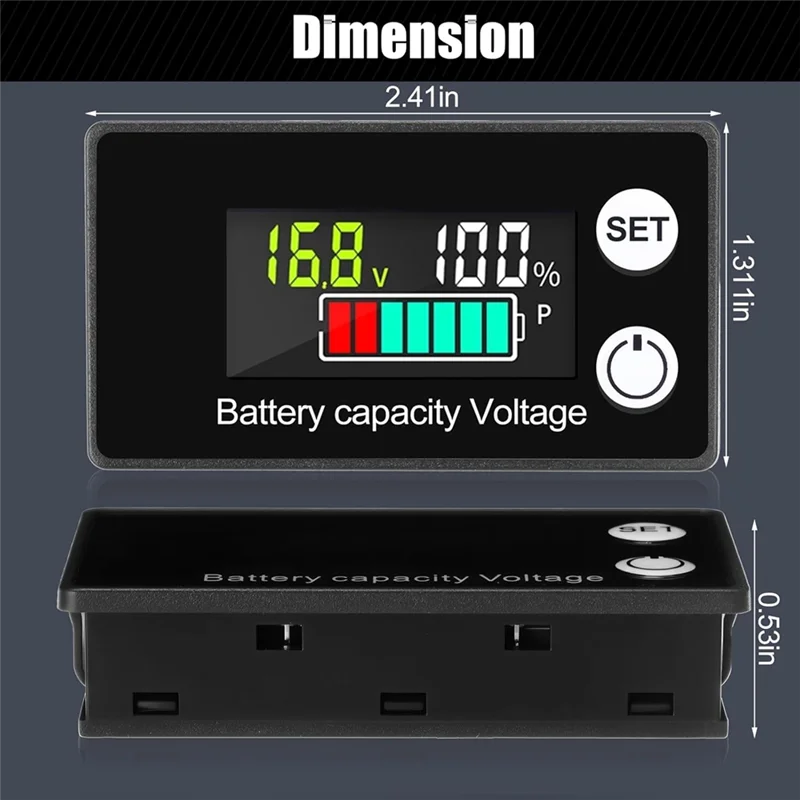 AA01-For عربة جولف شاشة البطارية الرقمية 4 حزمة 8-100 فولت ، 12 فولت 24 فولت 36 فولت 48 فولت 60 فولت 72 فولت ، شاشة الكريستال السائل ل مركبة بحرية/سيارة دراجة نارية #6