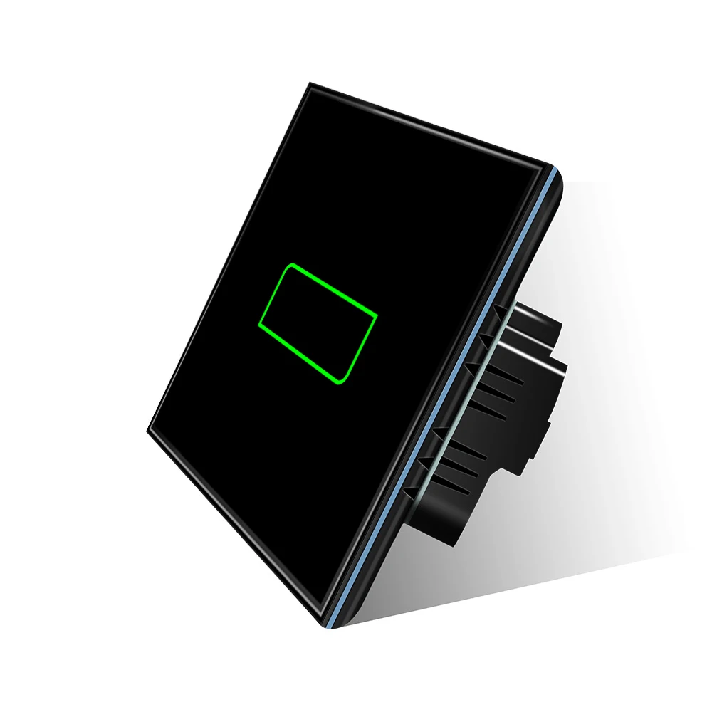 New Design High Quality Tempered Glass Panel Touch Smart 1 Gang Light Wall Switch Work With    Wifi Zigbee Goole Home Alexa