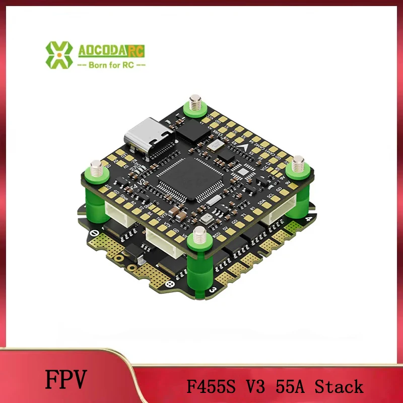 Aocoda-RC F455S V3 55A Pilha F405 V3 Controle de Voo 55A ESC Para FPV Racing Peças DIY