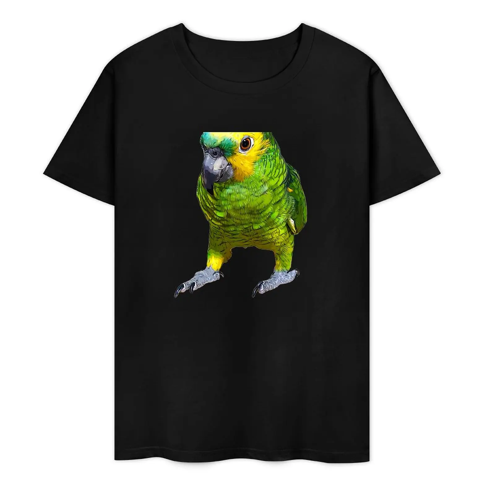 Blue Fronted Amazon Parrot Art T-Shirt vintage cute clothes plain black t shirts men