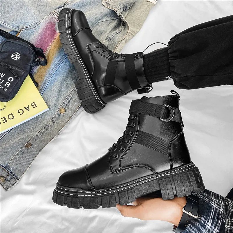 2026 new fashionable, comfortable, casual, personalized motorcycle boots, British shoes, workwear boots
