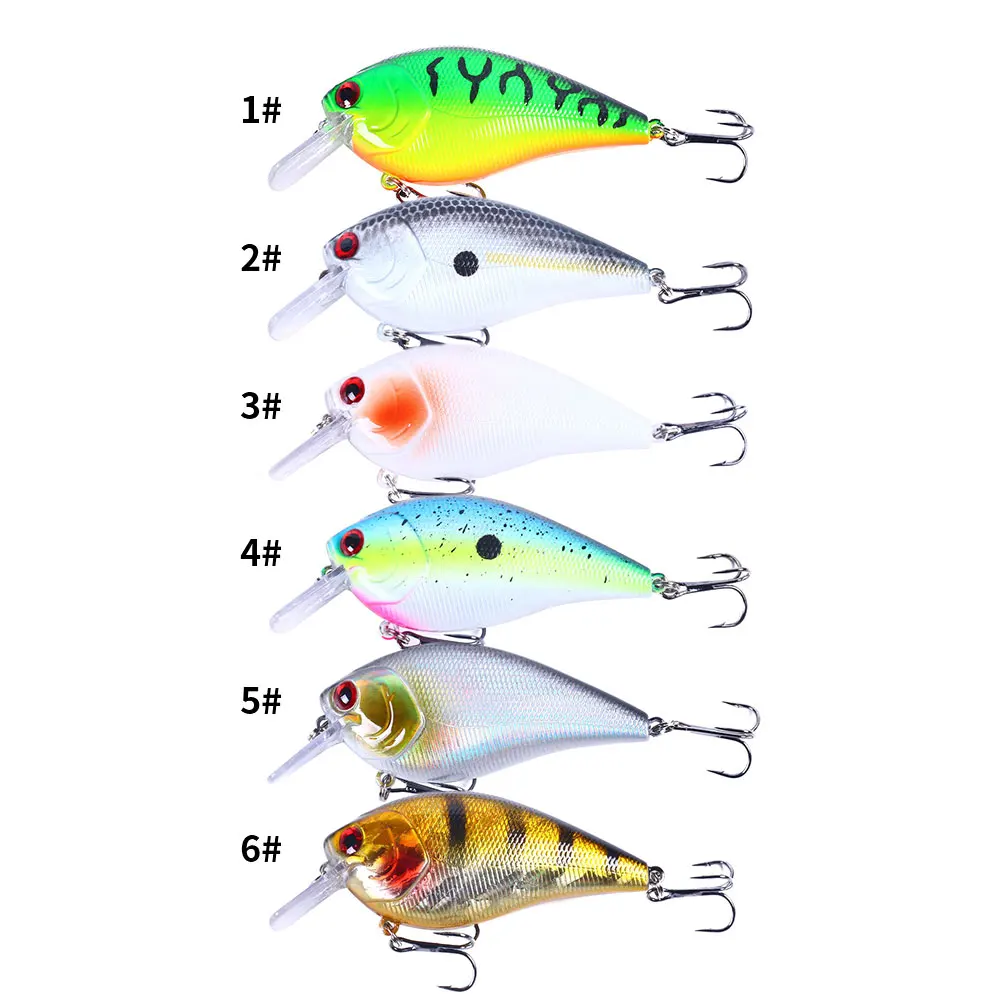 8 5CM 15G 60pcs Set Color Mixed Minnow Crank Fishing Lure Set Artificial Swimbait