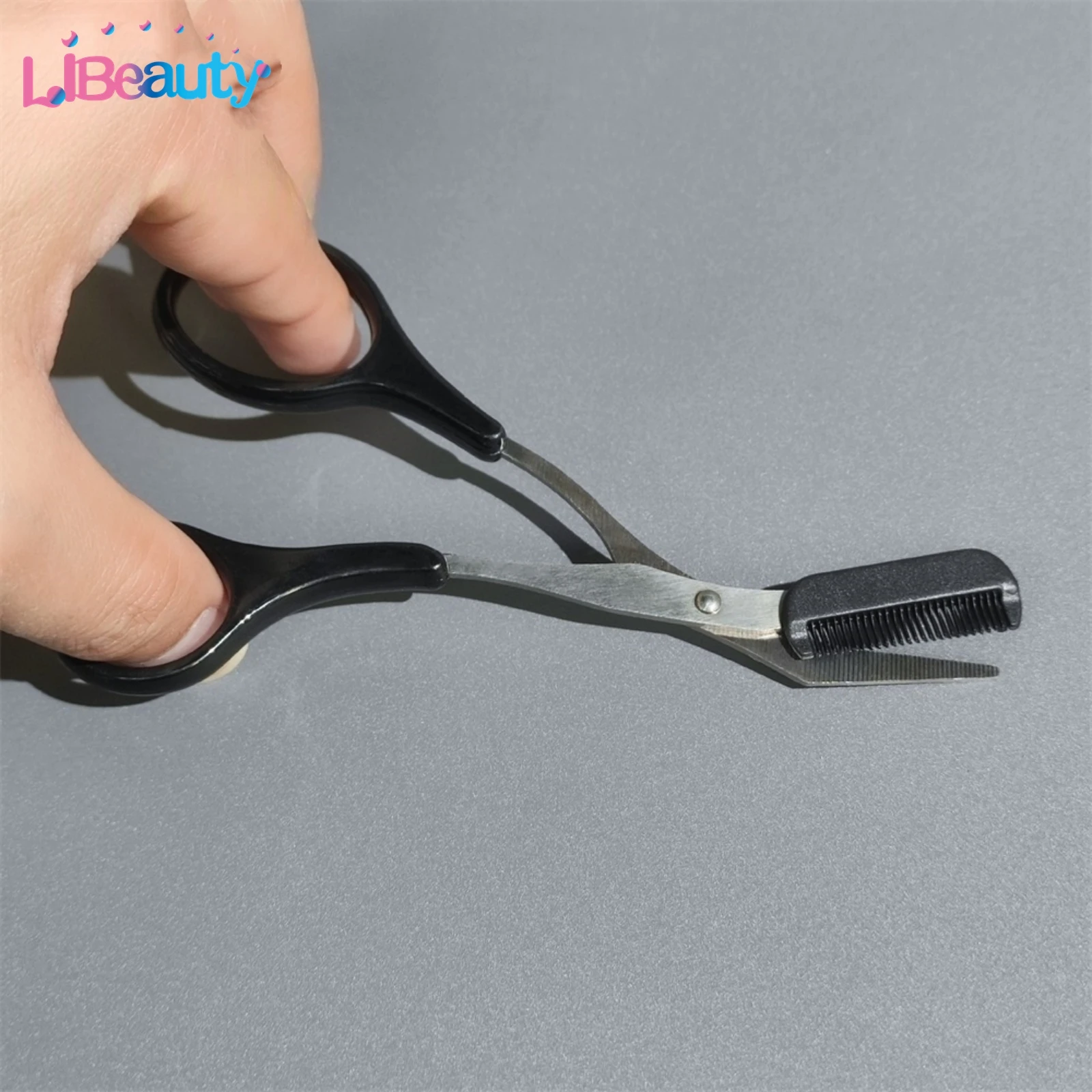 Libeauty 1PC Safe Eyebrow Trimmer Stainless Steel Eyebrow Scissors With Comb Hair Removal Shaver Eyebrows Shaping Makeup Tool