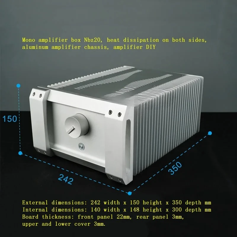 

Алюминиевый корпус усилителя мощности, усилитель мощности DIY, моноусилитель мощности Nbz20, с рассеиванием тепла