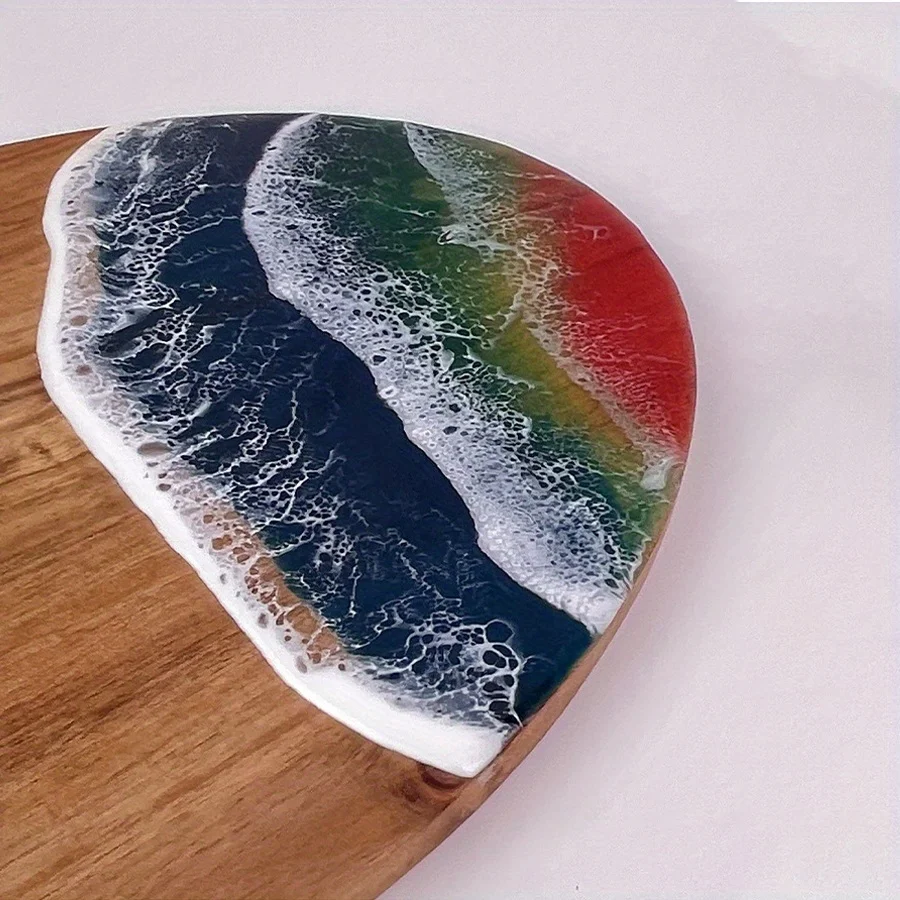 Oval cutting board, resin laminated rosewood, cheese and cheese board, wooden Western style steak board, fruit board, steak vege