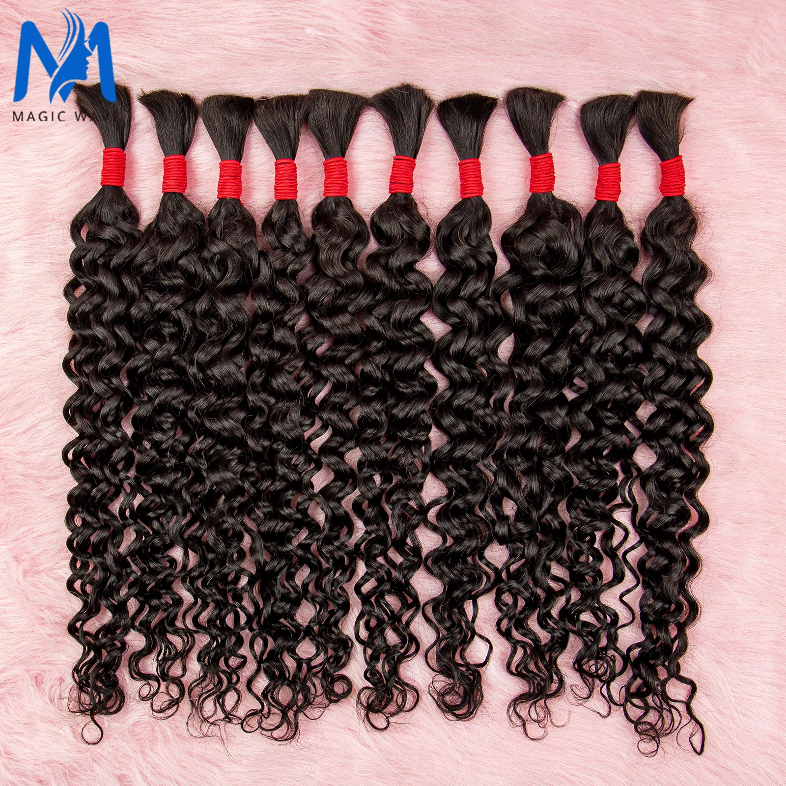 No Weft Human Hair Bulk Extension Virgin Human Hair Water Wave Bulk Hair Weaving for Braiding 100% Unprocessed 16-26 Inches