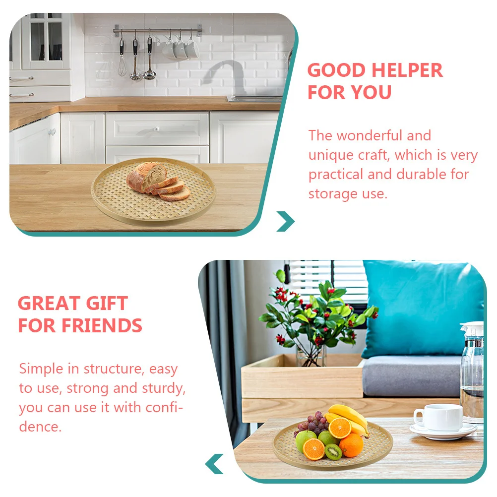 

3Pcs Bamboo Weaving Sieve Basket Household Colander for Fruit Bread Egg Storage Multipurpose Chinese Traditional Bamboo