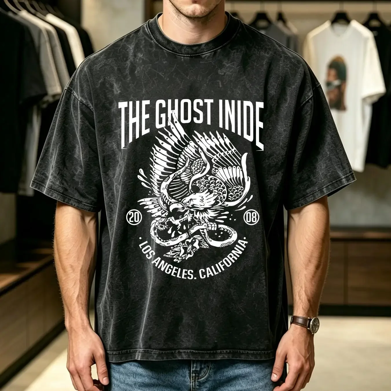 washed T Shirt Men's The Ghost Inside 2008 Rock Band Size Medium vintage Washed designer clothes Soft Slightly Comfortable