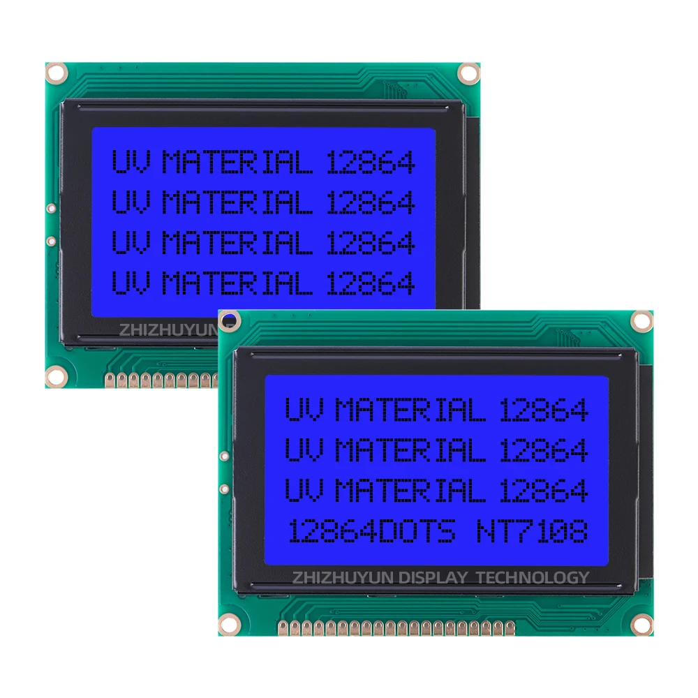 스폿 12864A-A UV 재료, 128X64 그래픽 LCD 디스플레이, 옐로우 그린 필름, 20 핀 병렬 포트, 93x70mm