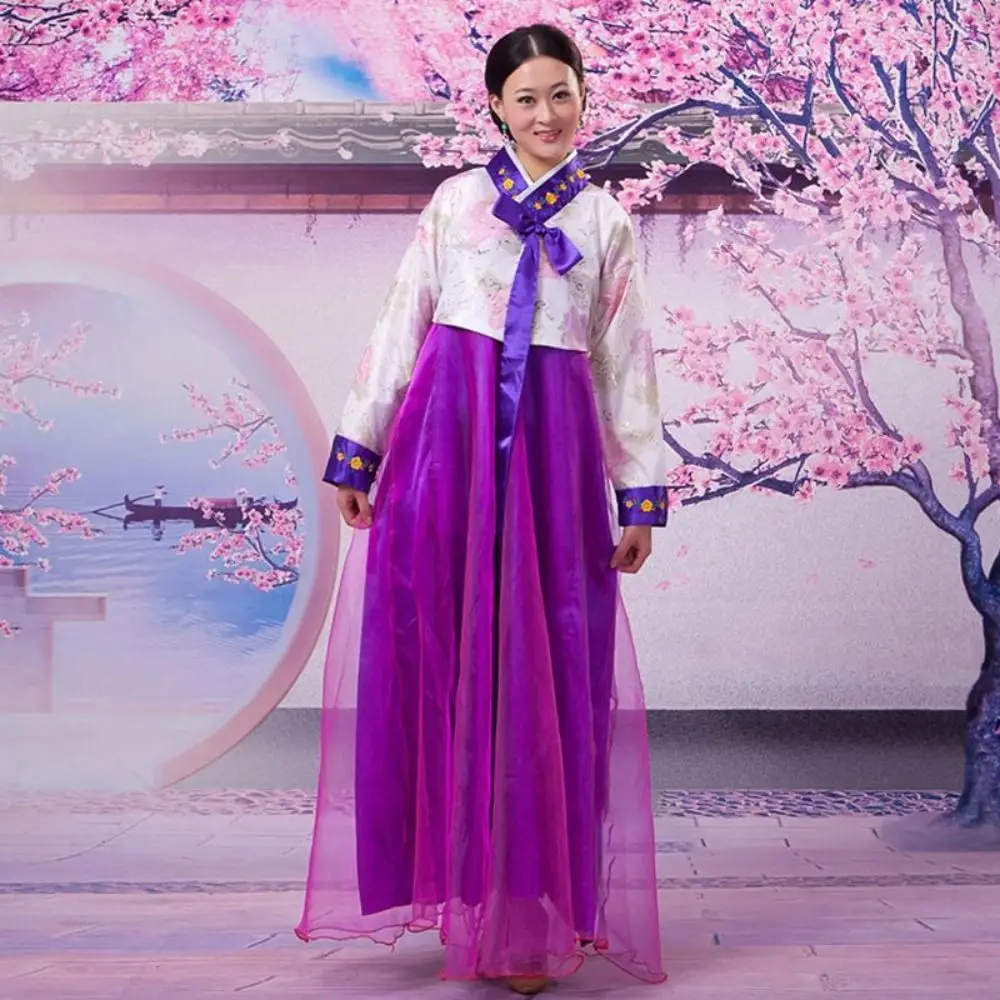 

Традиционная корейская одежда Dae Jang Geum, корейское платье ханбок в этническом стиле с вышивкой, корейский ретро-костюм для сценических танцев, женский