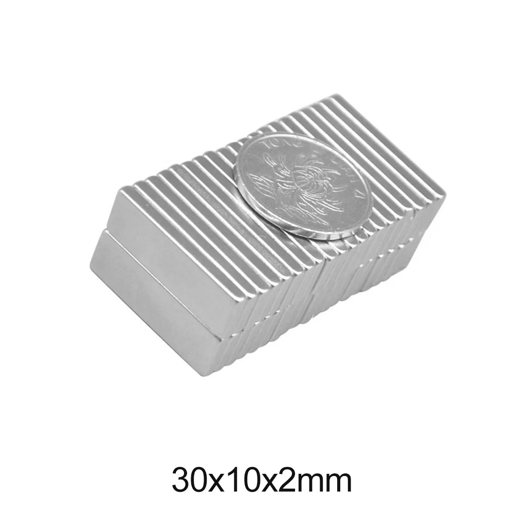 5~100PCS 30x10x2 mm N35 Super Strong Block Neodymium Magnets Rare Earth Magnet 30mm x 10mm x 2 mm sheet magnet 30*10*2 mm