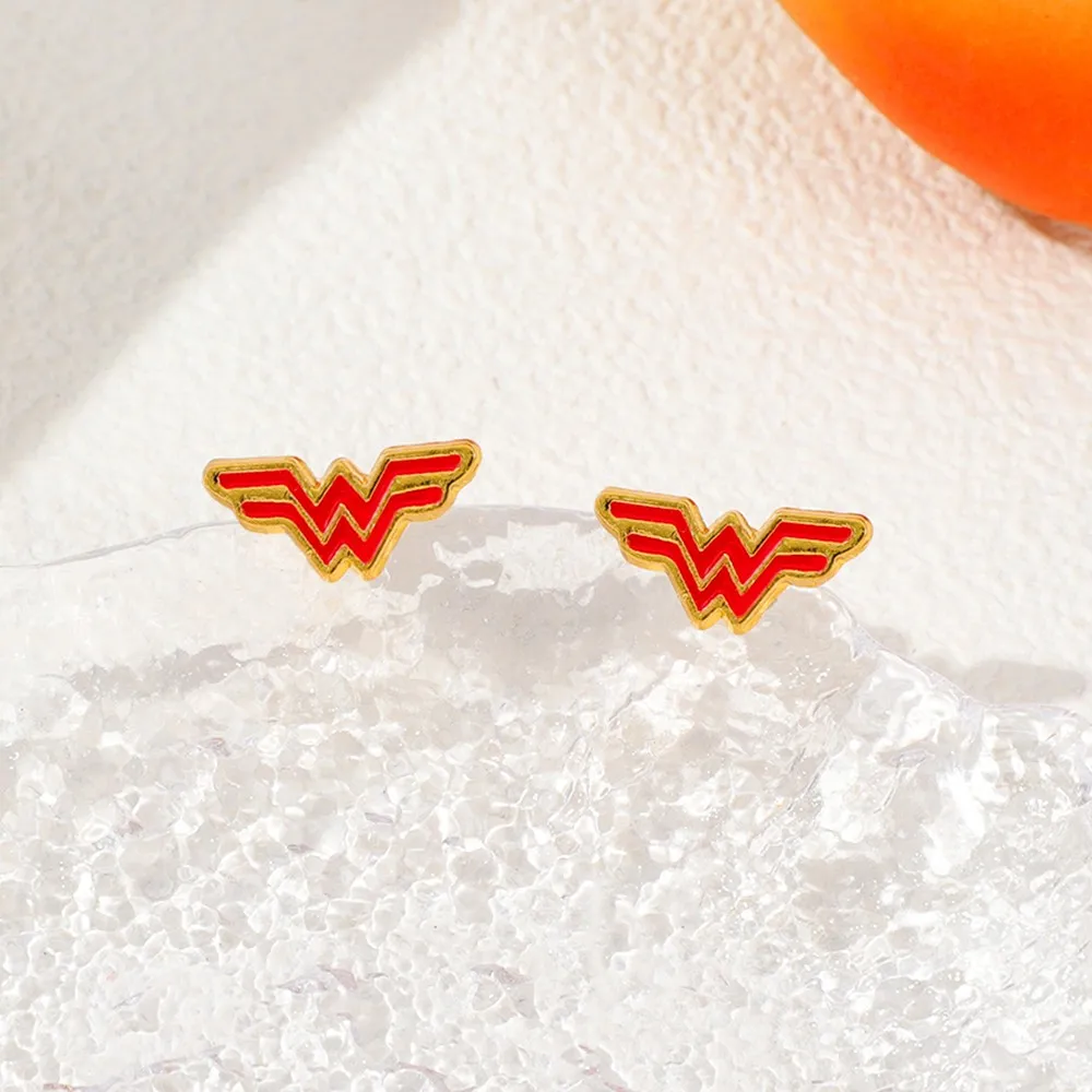Vintage Movie Character Logo Earrings Metal Cosplay Personality Jewelry for Men And Women Fan Gift Accessory