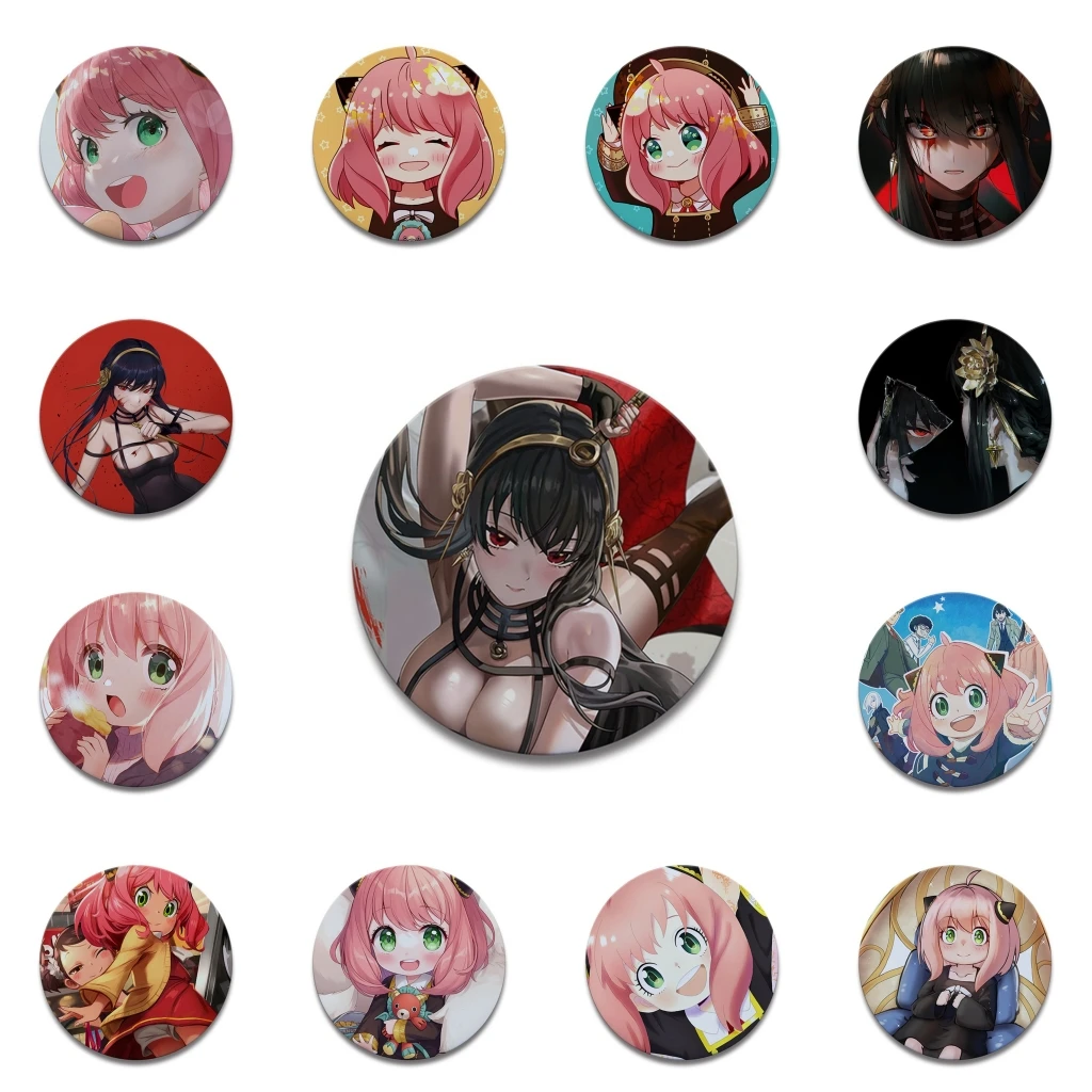

58mm Anime SPY×FAMILY Anya Yor Forger Briar Thorn Princess Cosplay COSTUME Badge Pin SPTE Tinplate Brooch Prop Xmas Gilf