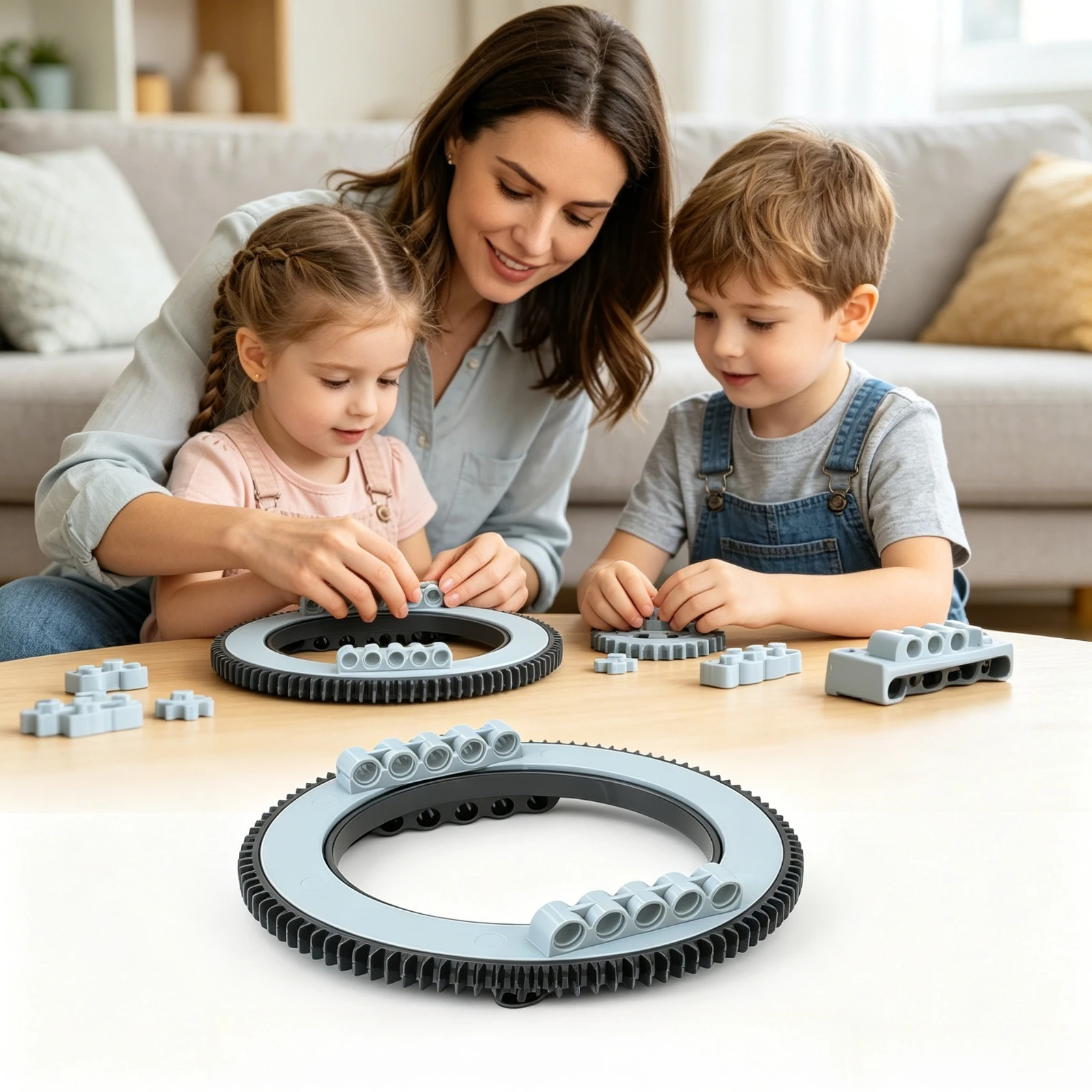 1/2/4PCS CaDA Technical Parts Turntable 104 Tooth Super Large Bottom Top Building Blocks MOC Technology Bricks Kids Toy Gift