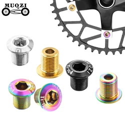 MUQZI 4/5PCS Chainring Bolts TC4 Titanium Alloy Single Double Chainring Screws For MTB Road BMX Bike Crank Chainwheel Bolts