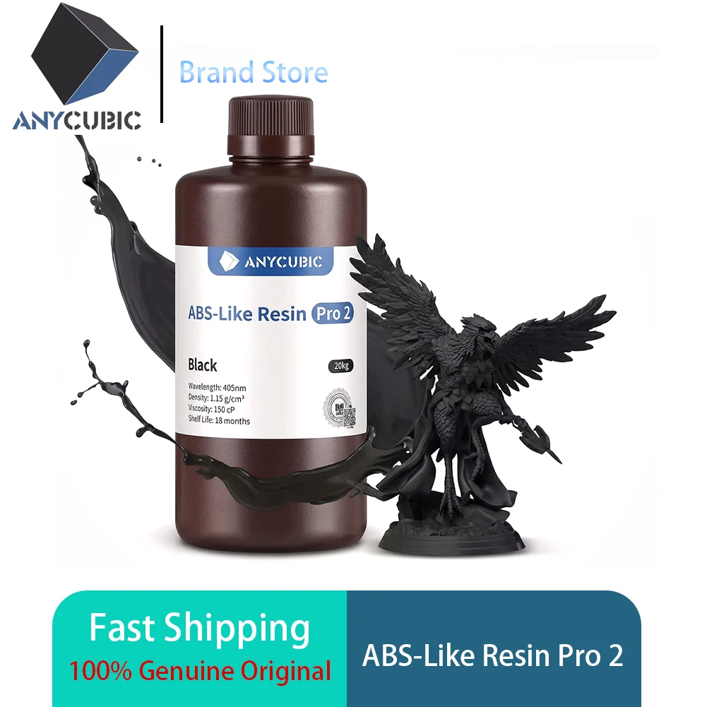 

ANYCUBIC ABS Pro 2 Resin 2KG 405nm High Precision 3D Printer Resin Multi-Color Low Shrinkage LCD UV Resin Fast Shipping