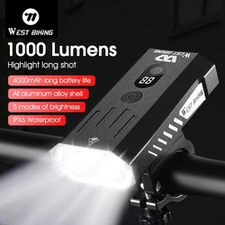 WEST BIKING Bicycle Light USB LED USB Charging MTB Road Bike Front Back Headlight Lamp Flashlight Bike Light Cycling Accessories
