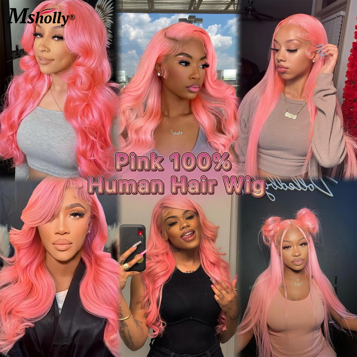 Perruque Lace Front Wig Body Wave Rose Naturelle, Cheveux Humains, 13x4, Pre-Plucked, Transparent, Respirant, ixde Noël