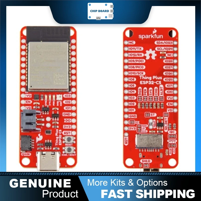 SparkFun Thing Plus ESP32-C5 WiFi 6 Board, Dual-Band, Feather Format, LiPo Powered IoT Development Module
