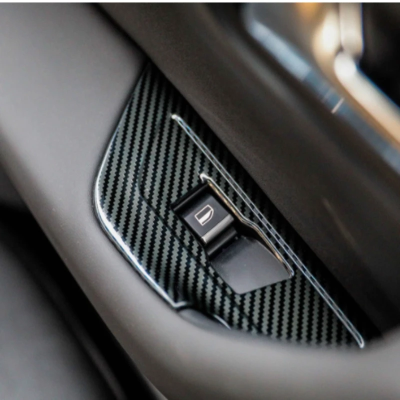 For Peugeot 508 GT 2019 2020 2021ABS Carbon Fiber Armrest Window Buttons Cover Glass Lift Adjust Switch Panel Trim Accessories - view 3